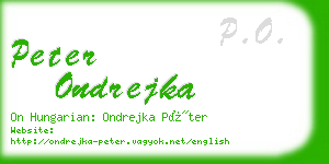 peter ondrejka business card